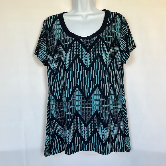 💥💥Susan Lawrence XL Blue Patterned Blouse - Picture 1 of 13